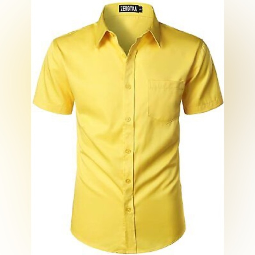 Zeroyaa Men’s shirt, Yellow, XL